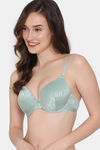 Zivame Coral Glaze Padded Wired 3/4Th Coverage Lace Bra - Granite Green — thumbnail 3